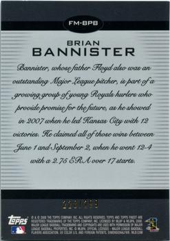 2008 Finest - Finest Moments Refractors Blue #FM-BPB Brian Bannister Back