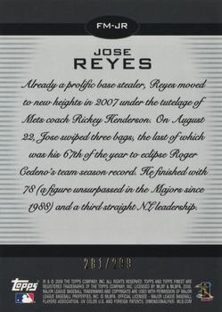 2008 Finest - Finest Moments Refractors Blue #FM-JR Jose Reyes Back
