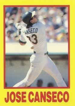 1990 St☆r Big League Yellow & Blue (unlicensed) #NNO Jose Canseco Front