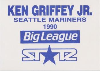 1990 St☆r Big League Yellow & Blue (unlicensed) #NNO Ken Griffey Jr. Back