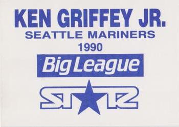 1990 St☆r Big League Yellow & Blue (unlicensed) #NNO Ken Griffey Jr. Back