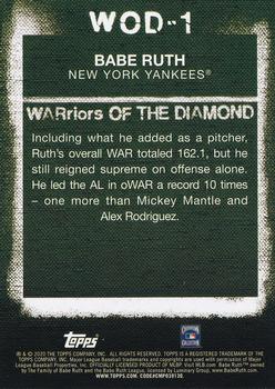 2020 Topps - WARriors of the Diamond #WOD-1 Babe Ruth Back