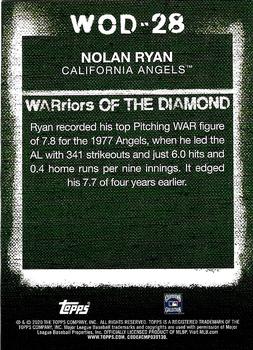 2020 Topps - WARriors of the Diamond Blue #WOD-28 Nolan Ryan Back