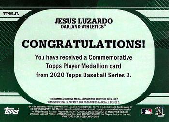 2020 Topps - Topps Player Medallions #TPM-JL Jesus Luzardo Back