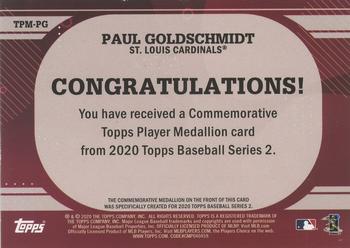 2020 Topps - Topps Player Medallions #TPM-PG Paul Goldschmidt Back