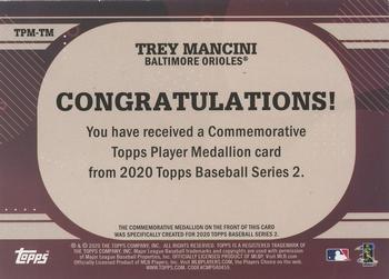 2020 Topps - Topps Player Medallions #TPM-TM Trey Mancini Back