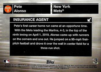 2020 Topps - Empire State Award Winners #ESAW-2 Pete Alonso Back