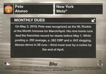 2020 Topps - Empire State Award Winners #ESAW-6 Pete Alonso Back