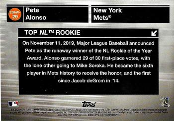 2020 Topps - Empire State Award Winners #ESAW-29 Pete Alonso Back
