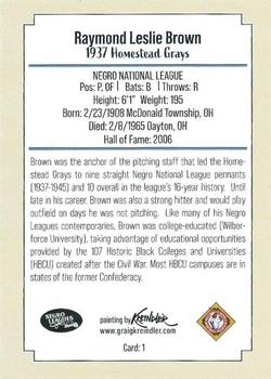 2020 Dreams Fulfilled Negro Leagues Legends #1 Ray Brown Back