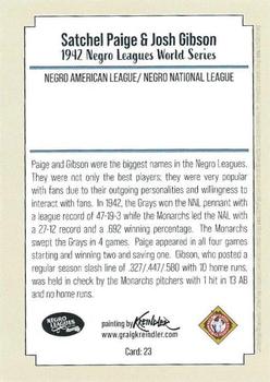 2020 Dreams Fulfilled Negro Leagues Legends #23 Satchel Paige / Josh Gibson Back