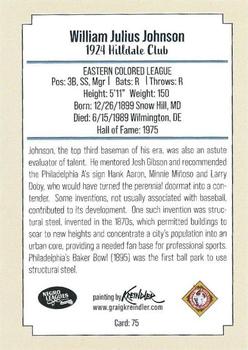 2020 Dreams Fulfilled Negro Leagues Legends #75 Judy Johnson Back