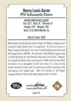 2020 Dreams Fulfilled Negro Leagues Legends #79 Hank Aaron Back