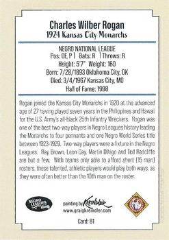 2020 Dreams Fulfilled Negro Leagues Legends #81 Bullet Rogan Back