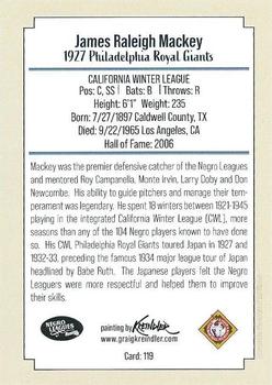 2020 Dreams Fulfilled Negro Leagues Legends #119 Biz Mackey Back