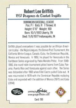 2020 Dreams Fulfilled Negro Leagues Legends #130 Schoolboy Griffith Back