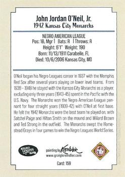 2020 Dreams Fulfilled Negro Leagues Legends #159 Buck O'Neil Back