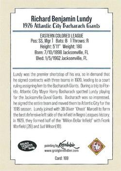 2020 Dreams Fulfilled Negro Leagues Legends #169 Dick Lundy Back