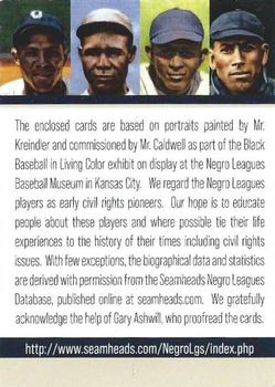 2020 Dreams Fulfilled Negro Leagues Legends #NNO Information Card Back