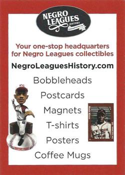 2020 Dreams Fulfilled Negro Leagues Legends #NNO NegroLeaguesHistory.com Ad Back