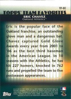 2008 Finest - Topps Team Favorites #TF-EC Eric Chavez Back
