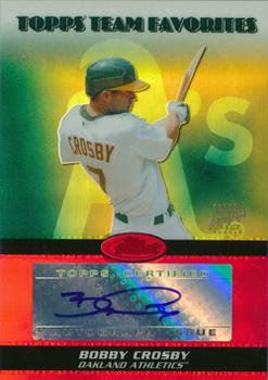 2008 Finest - Topps Team Favorites Autographs Refractors Red #BC Bobby Crosby Front