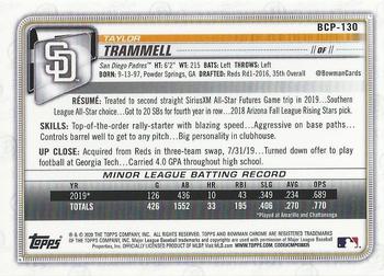 2020 Bowman - Chrome Prospects Mojo Refractor #BCP-130 Taylor Trammell Back