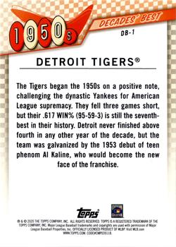 2020 Topps - Decades' Best (Series Two) #DB-1 Detroit Tigers Back