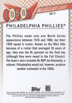 2020 Topps - Decades' Best (Series Two) #DB-2 Philadelphia Phillies Back