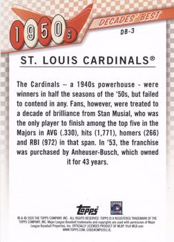 2020 Topps - Decades' Best (Series Two) #DB-3 St. Louis Cardinals Back