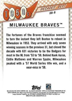 2020 Topps - Decades' Best (Series Two) #DB-8 Milwaukee Braves Back