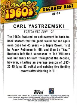 2020 Topps - Decades' Best (Series Two) #DB-24 Carl Yastrzemski Back