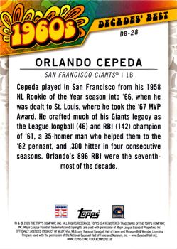 2020 Topps - Decades' Best (Series Two) #DB-28 Orlando Cepeda Back