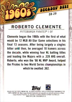 2020 Topps - Decades' Best (Series Two) #DB-29 Roberto Clemente Back
