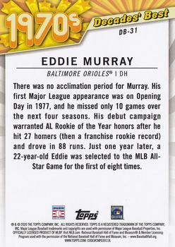 2020 Topps - Decades' Best (Series Two) #DB-31 Eddie Murray Back