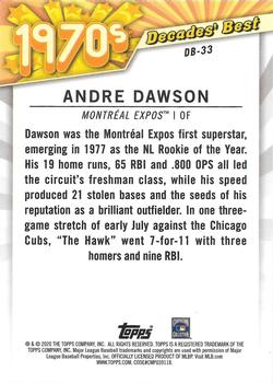 2020 Topps - Decades' Best (Series Two) #DB-33 Andre Dawson Back