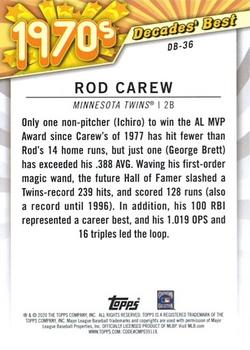 2020 Topps - Decades' Best (Series Two) #DB-36 Rod Carew Back