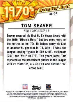 2020 Topps - Decades' Best (Series Two) #DB-38 Tom Seaver Back
