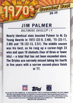 2020 Topps - Decades' Best (Series Two) #DB-39 Jim Palmer Back