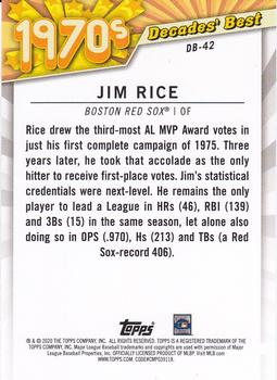2020 Topps - Decades' Best (Series Two) #DB-42 Jim Rice Back