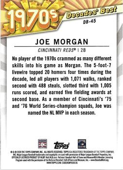 2020 Topps - Decades' Best (Series Two) #DB-45 Joe Morgan Back