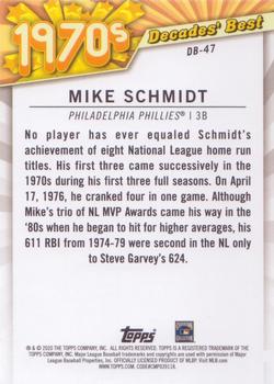 2020 Topps - Decades' Best (Series Two) #DB-47 Mike Schmidt Back