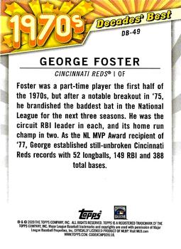 2020 Topps - Decades' Best (Series Two) #DB-49 George Foster Back