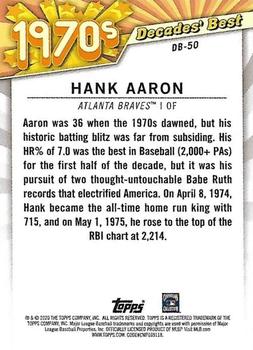 2020 Topps - Decades' Best (Series Two) #DB-50 Hank Aaron Back