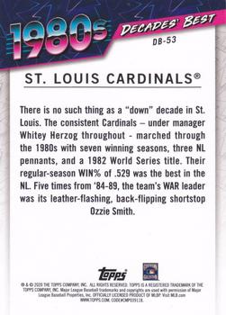 2020 Topps - Decades' Best (Series Two) #DB-53 St. Louis Cardinals Back