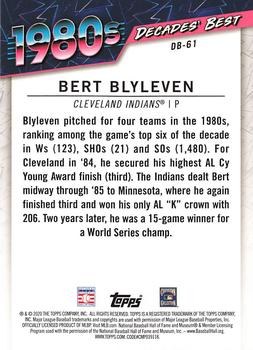 2020 Topps - Decades' Best (Series Two) #DB-61 Bert Blyleven Back