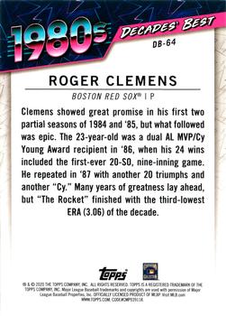 2020 Topps - Decades' Best (Series Two) #DB-64 Roger Clemens Back