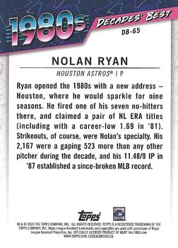 2020 Topps - Decades' Best (Series Two) #DB-65 Nolan Ryan Back