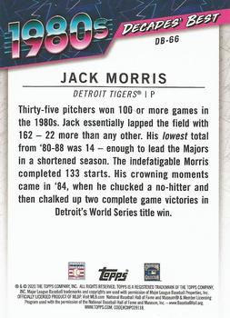2020 Topps - Decades' Best (Series Two) #DB-66 Jack Morris Back