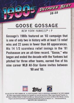 2020 Topps - Decades' Best (Series Two) #DB-68 Goose Gossage Back